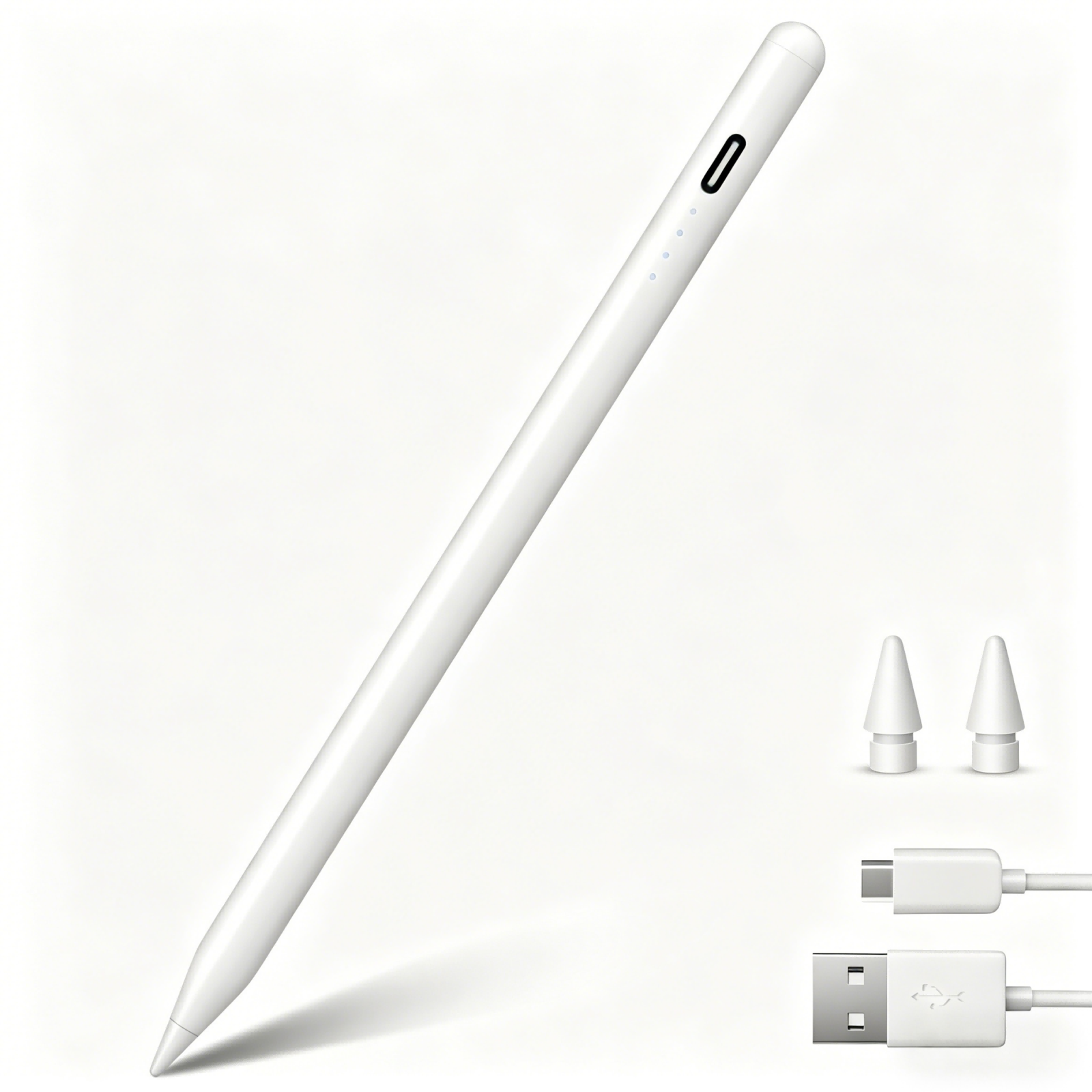 Digiroot Stylus Pen for iPad, Fast Charge Pencil for iPad, Palm Rejection Stylus Pen for Touchscreen, White Stylus with Tilt Sensitivity, Compatible for 2018-2026 iPad